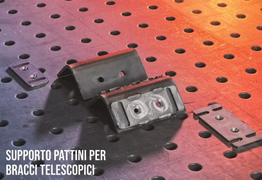 lavorazioni lamera e carpenteria metallica di supporti per bracci telescopici